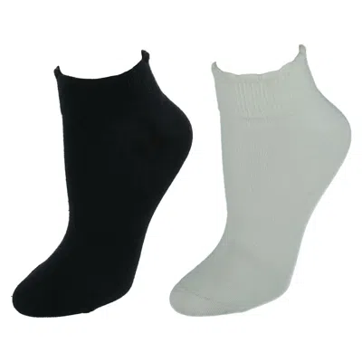 Dr. Scholl's Women's American Collection Scallop Top Low Cut Socks 2 Pair In Multi