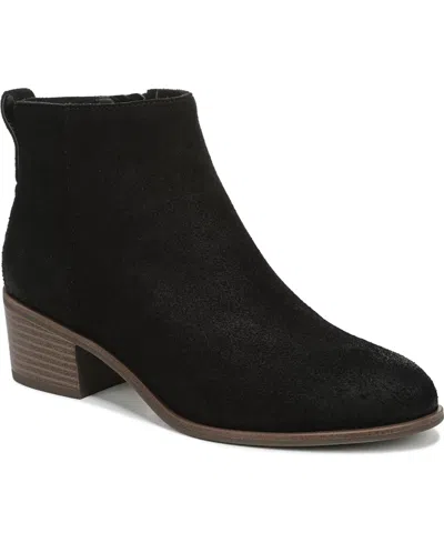 Dr. Scholl's Women's Anya Stacked Block Heel Zip Short Boots In Black