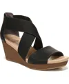 Dr. Scholl's Barton Band Wedge Sandal In Black Faux Leather