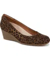 Dr. Scholl's Women's Be Flex Round Toe Wedge Pumps In Leopard Microfiber