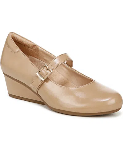 Dr. Scholl's Women's Be Ready Mary Jane Wedge Pumps In Toasted Taupe Faux Patent