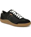 Dr. Scholl's Women's Be True Court Inspired Lace Up Sneakers In Black Faux Leather,microfiber