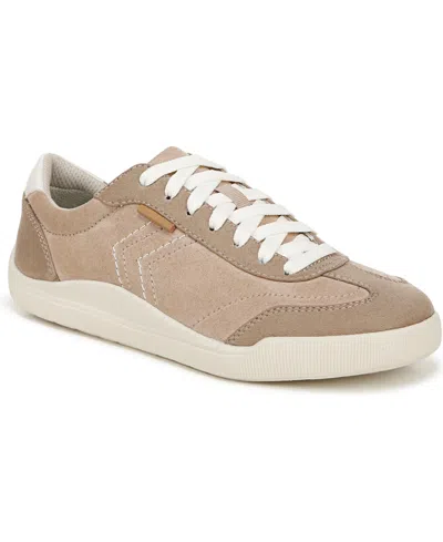 Dr. Scholl's Women's Be True Court Inspired Lace Up Sneakers In Taupe Microfiber