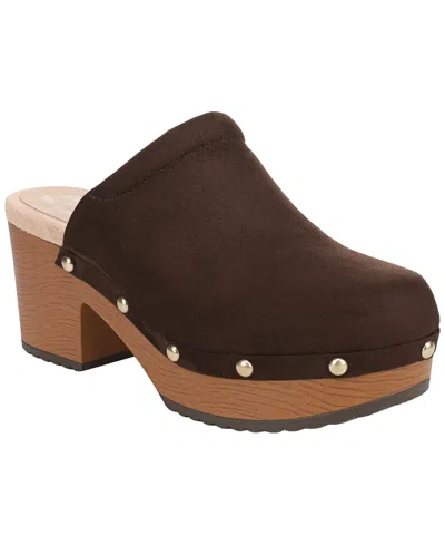 Dr. Scholl's Women's Classic Joy Slip-on Mule Clogs In Dark Umber Microsuede