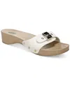 Dr. Scholl's Classic Womens Leather Studded Slide Sandals In Gardenia Snake Print Faux Leather