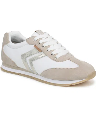 Dr. Scholl's Women's Comeback Closed Round Toe Lace Up Sneakers In White