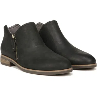 Dr. Scholl's Women's  Avenue Zip Boots Black Leather Ankle Bootie Lion1018