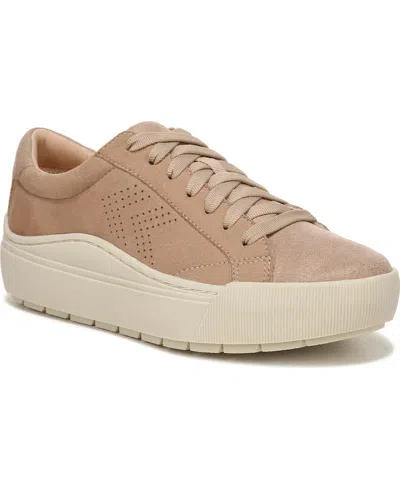 Dr. Scholl's Women's  Take It Easy Sneaker Brown Leather Platform Shoes Zogg2290 In Neutral