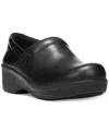 Dr. Scholl's Dynamo Womens Leather Slip On Clogs In Black Leather