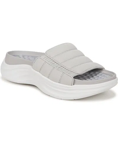 Dr. Scholl's Women's Feel Free Recovery Slide Sandals In Vapor Grey Fabric