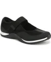 Dr. Scholl's Women's Goodie Mary Jane Sneakers In Black Knit Fabric,faux Leather