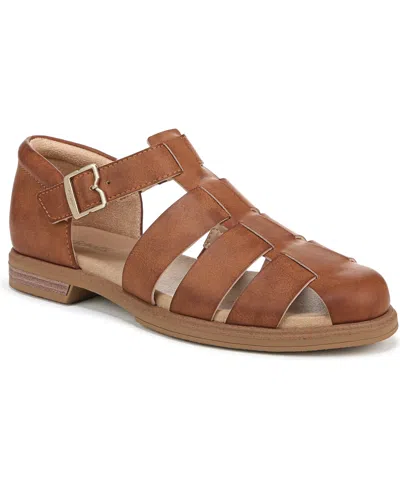 Dr. Scholl's Women's Hello Seaside Fisherman Sandals In Honey Brown Faux Leather
