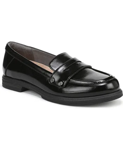 Dr. Scholl's Women's Hello Slip On Penny Loafers In Black Faux Patent
