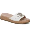 Dr. Scholl's Women's Icon Now Round Toe Slide Sandals In White Faux Leather