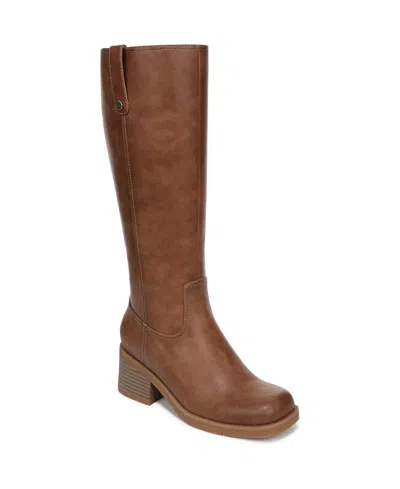 Dr. Scholl's Women's Joplin Square Toe Block Heel Riding Tall Boots In Brown