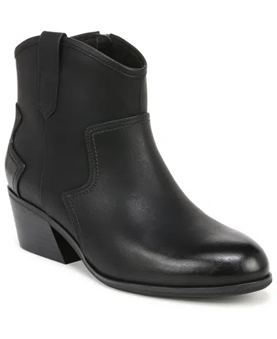 Dr. Scholl's Women's Lasso Western Booties In Black Faux Leather