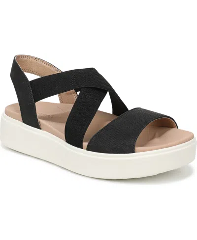Dr. Scholl's Madicldease Slingback Platform Wedge Sandal In Black