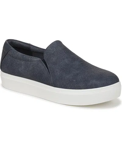 Dr. Scholl's Women's Madison Cloud Slip On Sneakers In Oxide Blue Faux Leather