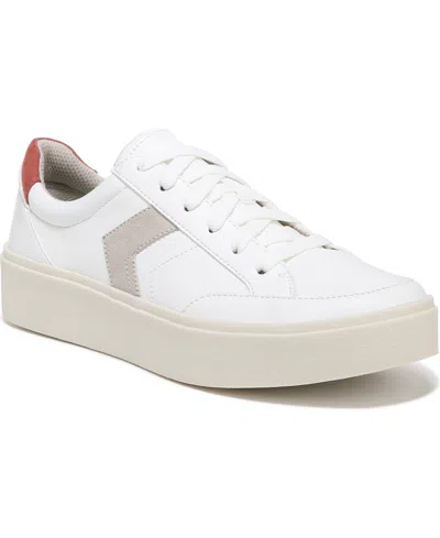 Dr. Scholl's Women's Madison-lace Closed Round Toe Lace Up Platform Sneakers In White Faux Leather