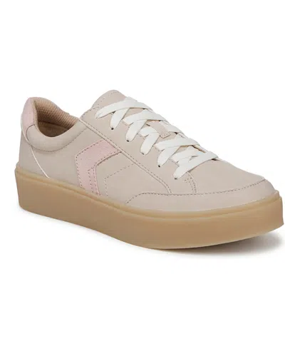 Dr. Scholl's Women's Madison-lace Closed Round Toe Lace Up Platform Sneakers In Beige Faux Leather