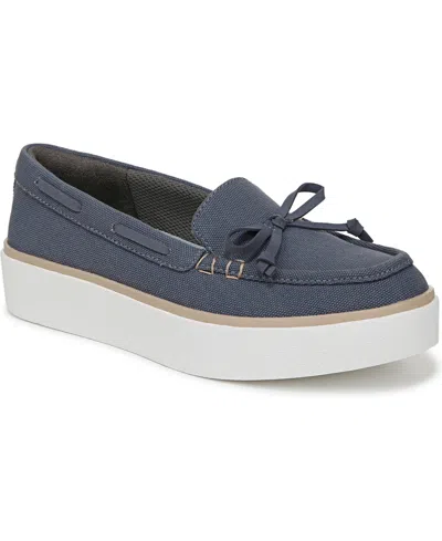 Dr. Scholl's Women's Madison Sea Platform Boat Shoes In Oxide Blue Canvas
