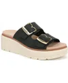 Dr. Scholl's Women's Nice Day Max Og Slide Wedge Sandals In Black Faux Leather