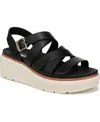 Dr. Scholl's Women's Nice Day Max Sun Strappy Platform Sandals In Black Faux Leather