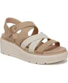Dr. Scholl's Women's Nice Day Max Sun Strappy Platform Sandals In Light Sand Faux Leather