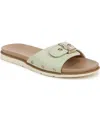 Dr. Scholl's Women's Nice Iconic Slide Sandals In Aloe Green Faux Leather
