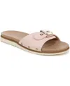 Dr. Scholl's Women's Think Iconic Lug Sole Slides In Blush Pink Faux Leather