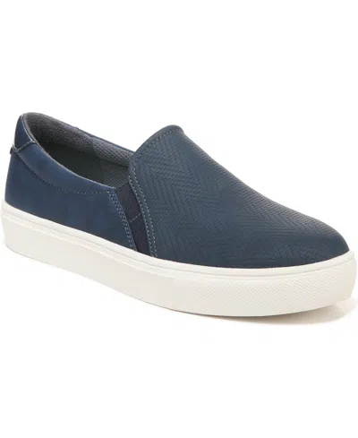 Dr. Scholl's Women's Nova Slip-on Sneakers In Navy Blue Faux Leather
