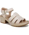 Dr. Scholl's Women's Oh Kay Block Heel Dress Sandals In Sand Dollar Faux Leather