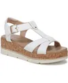 Dr. Scholl's Women's Once Twice Espadrille Platform Sandals In White Faux Leather