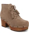 Dr. Scholl's Women's Original Chic Lace-up Platform Booties In Mocha Taupe Suede