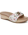 Dr. Scholl's Women's Original Too Slide Platform Sandals In White Multi Leather