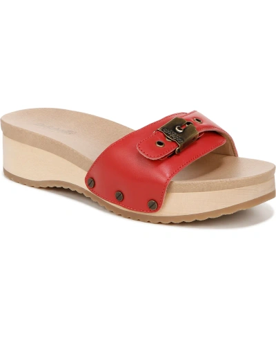 Dr. Scholl's Women's Original-too Slide Sandals In Heritage Red Leather