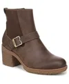 Dr. Scholl's Women's Parker Block Heel Lug Sole Zip Short Boots In Brown