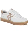 Dr. Scholl's Women's Rebel Sport Lace Up Sneakers In White,cuban Sand Leather,suede