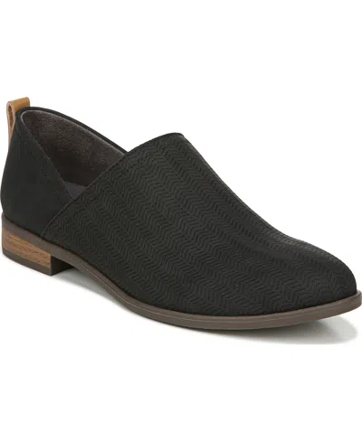 Dr. Scholl's Women's Ruler Slip-on Shooties In Black Embossed Faux Leather