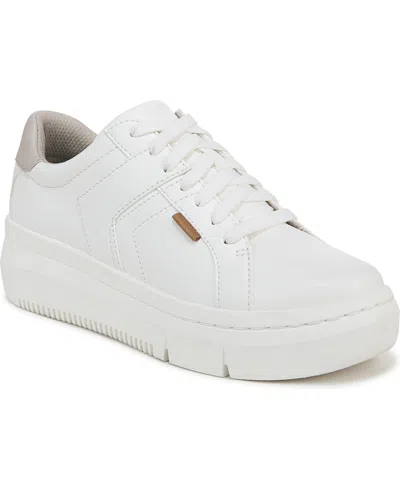 Dr. Scholl's Women's Sadie Platform Sneakers In White Faux Leather