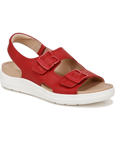 Dr. Scholl's Women's Time Off Era Strappy Sandals In Heritage Red Faux Leather