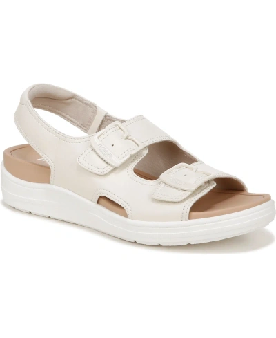 Dr. Scholl's Women's Time Off Era Strappy Sandals In White Faux Leather