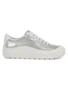 Dr. Scholl's Women's Time Off Faux Leather Low Top Platform Sneakers In Silver