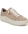 Dr. Scholl's Women's Time Off Go Closed Round Toe Lace Up Platform Sneakers In Toasted Taupe Microfiber