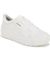 Dr. Scholl's Women's Time Off Go Closed Round Toe Lace Up Platform Sneakers In White Knit Fabric