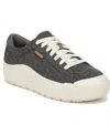 Dr. Scholl's Women's Time Off Knit Lace Up Platform Sneakers In Charcoal Fabric