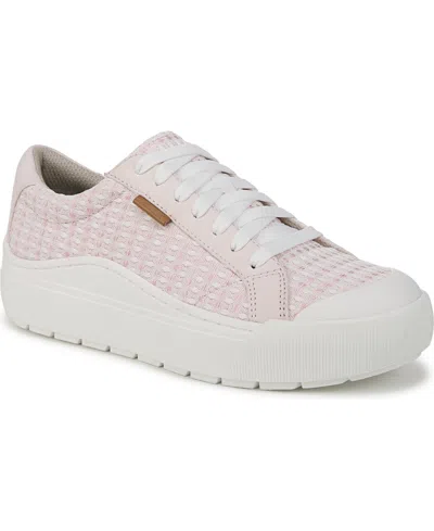 Dr. Scholl's Women's Time Off Lace Up Platform Sneakers In Petal Pink Fabric