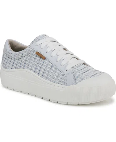Dr. Scholl's Women's Time Off Lace Up Platform Sneakers In Powder Blue Fabric