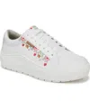 Dr. Scholl's Women's Time Off Lace Up Platform Sneakers In White Floral Faux Leather