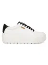 Dr. Scholl's Women's Time Off Max Low Top Platform Sneakers In White Black